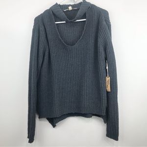 Hippie Laundry Gray Strap Collar Slouchy Sweater XL